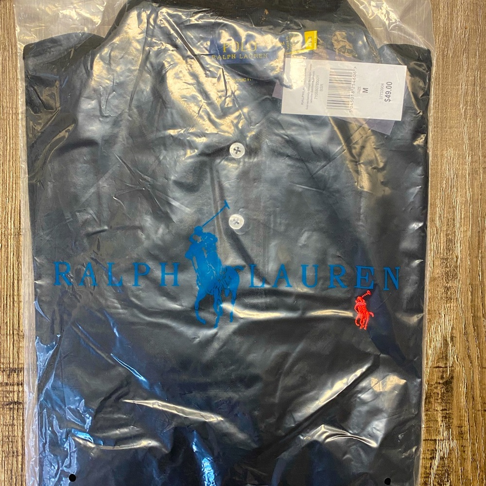 Black polo shirt classic fit new w tags
